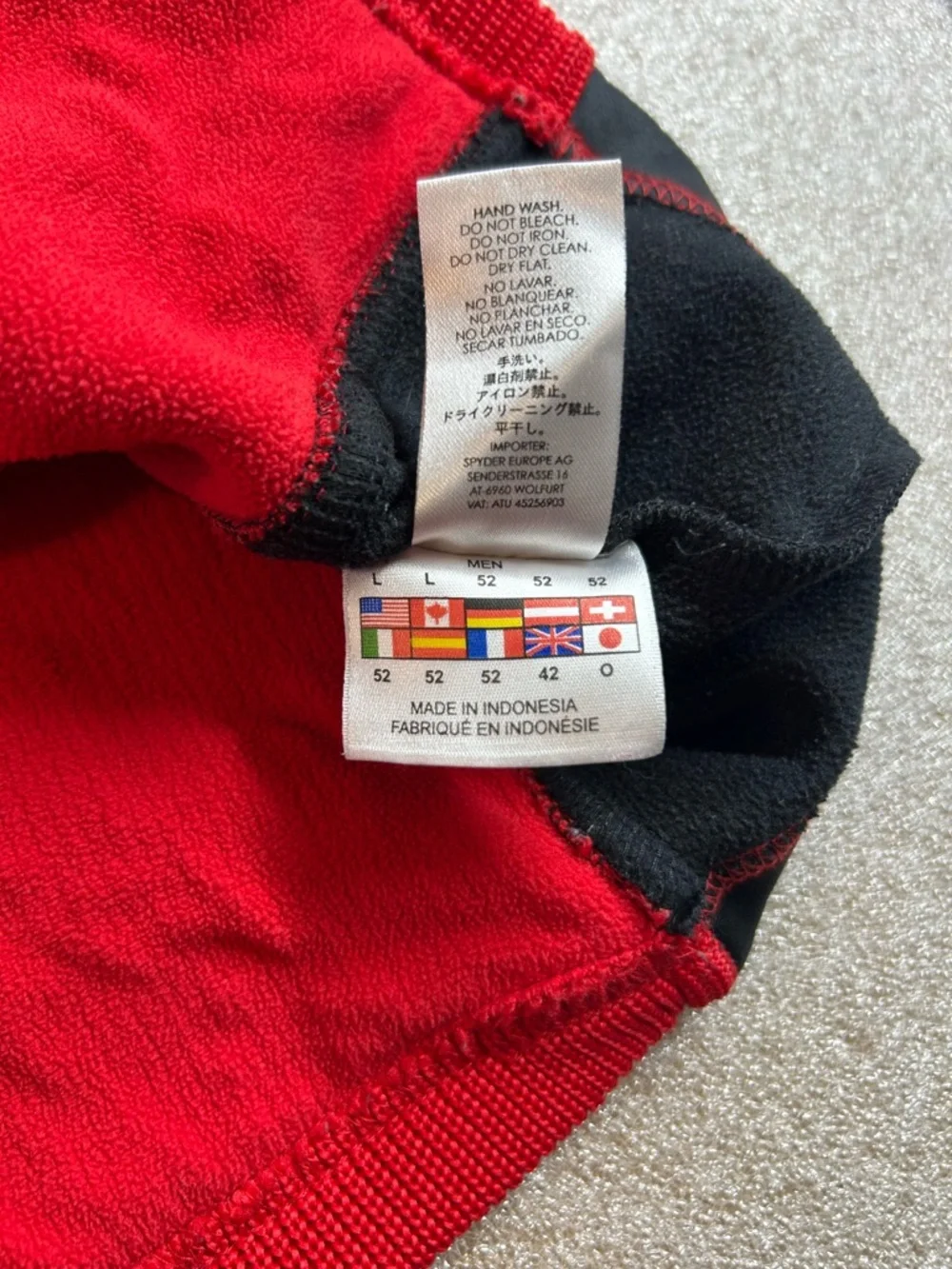 Spyder Red and Black Quarter-Zip Performance‎ Sweater